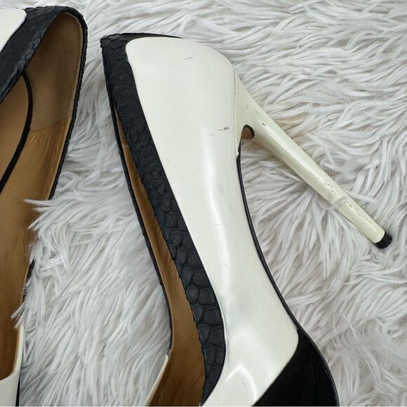 L.A.M.B. CIA Colorblock Leather Pointed Toe Pump Heels - Picture 10 of 14